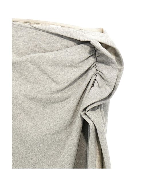 Dries Van Noten Gray Ruffled Skirt
