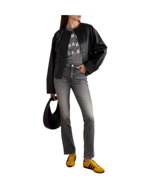 Mother Gray High-Rise Bootcut Jeans