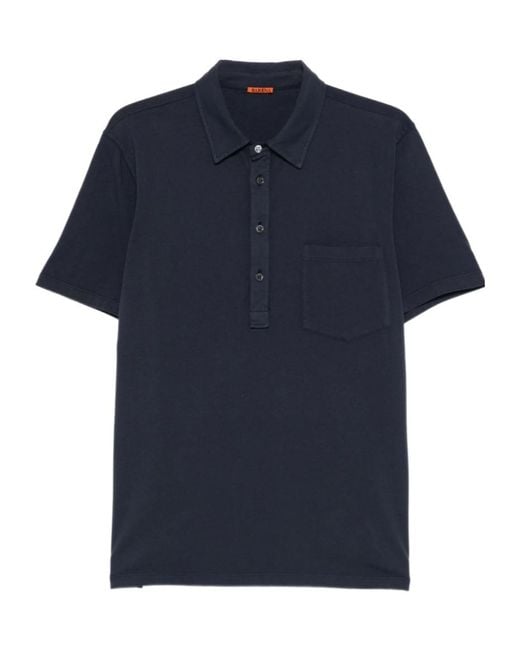 Barena Blue Button Chest Pocket Polo Shirt for men