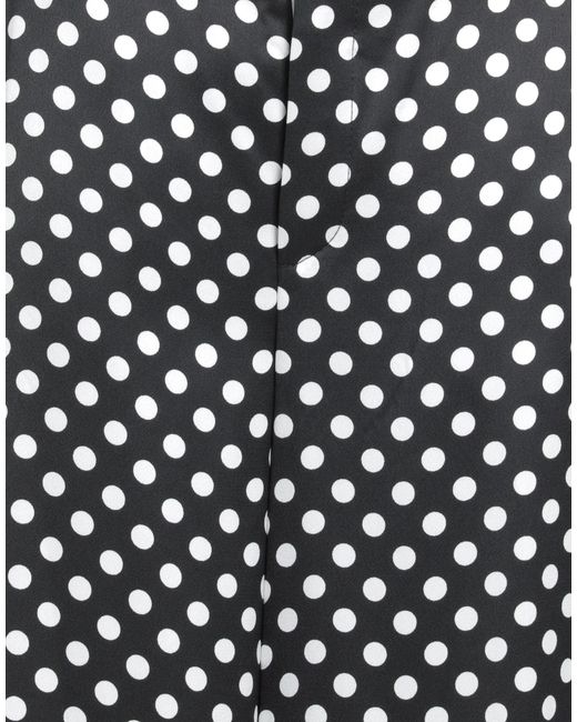 Saint Laurent Black Satin Polka Dot High Waist Wide Leg Pants