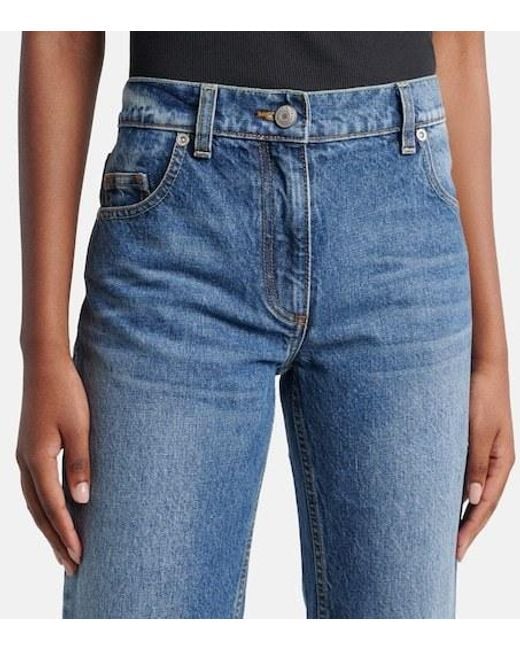 Magda Butrym Blue Faded Capri Jeans