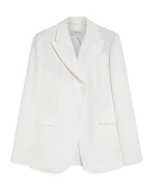 Sportmax White Cera Long-Sleeved Blazer