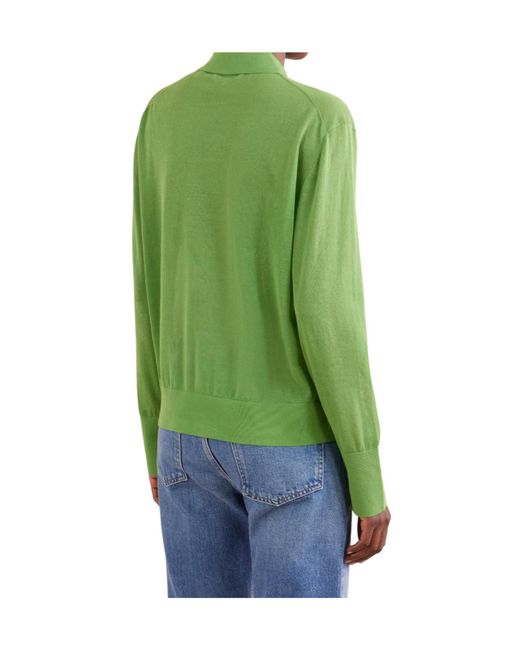 FRAME Green Long-Sleeved Blended Cardigan