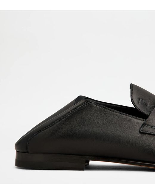 Tod's Black Round-Toe Loafers for men