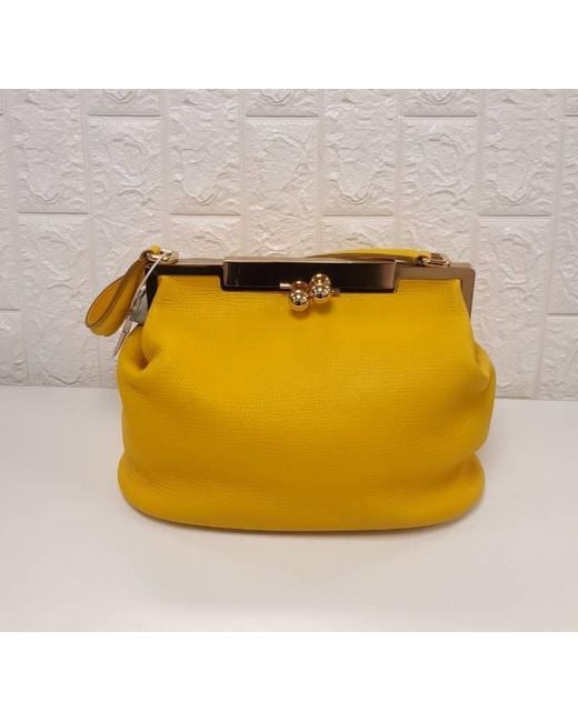 Dolce & Gabbana Yellow Ball Buckle Shoulder Bag