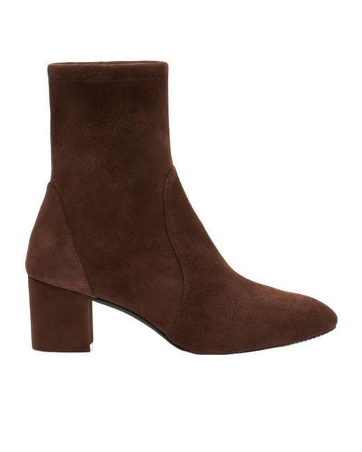 Stuart Weitzman Brown Slip-On Ankle Boots