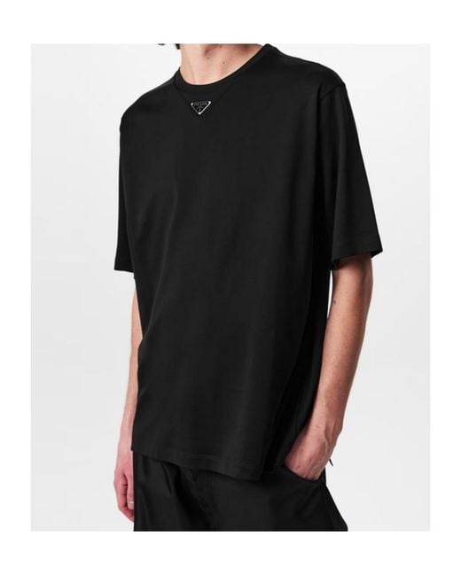 Prada Black Interlock Logo T-Shirt for men