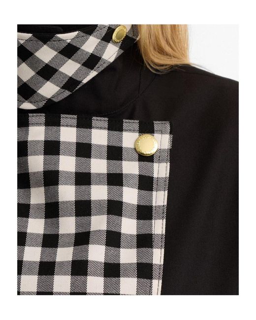 Barbour Black Gingham Spliced Belted Coat