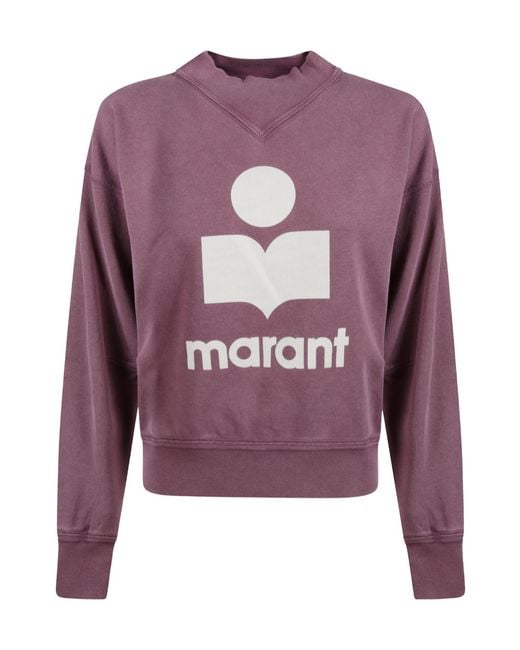 Isabel Marant Purple Logo-Print Long-Sleeve Sweatshirt
