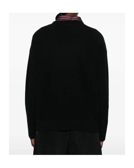 Vince Black Crew Neck Ribbed Sweater