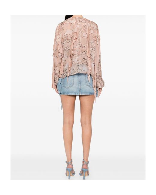 DIESEL Pink C-Lassy-R1 Ruffled Blouse