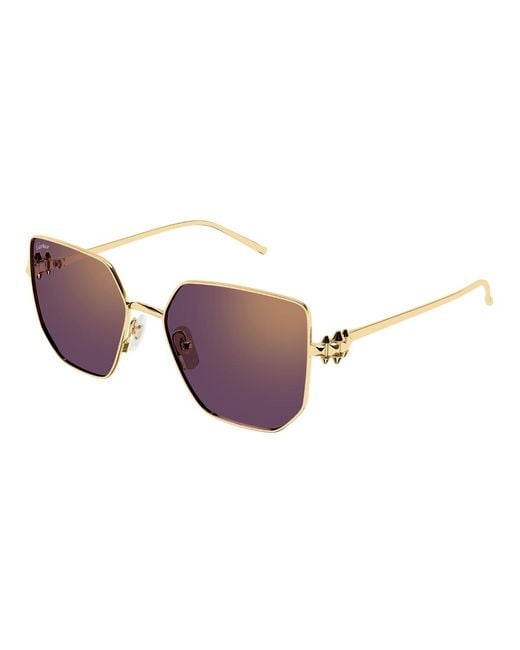 Cartier Purple Geometric Frame Sunglasses for men