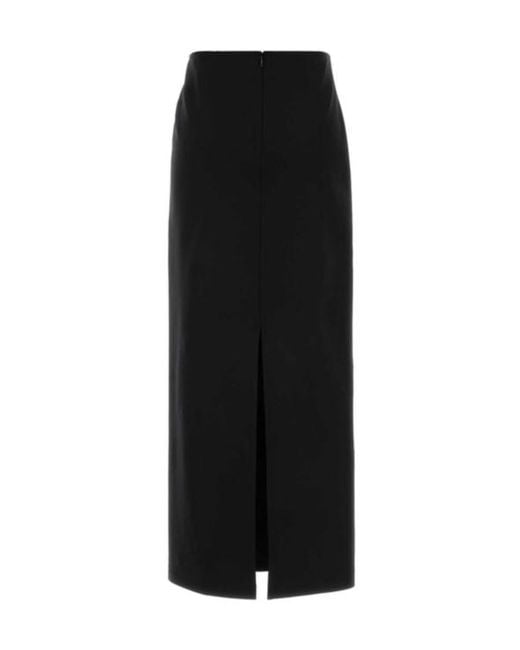 Jil Sander Black Panelled Rear-Slit Midi Skirt