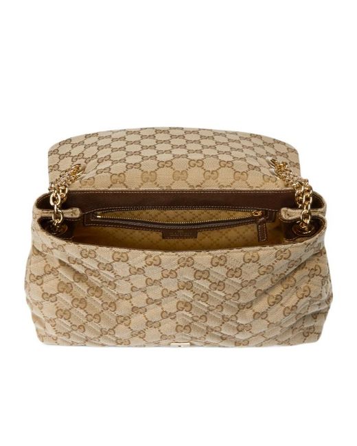 Gucci Natural Gg Marmont Medium Shoulder Bag