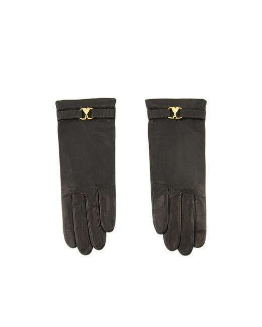 AMI Black Ami Logo Detail Gloves