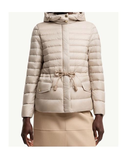 Moncler Natural Raies Hooded Short Padded Jacket