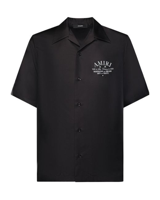 Amiri Black Logo Print Short-Sleeve Shirt for men