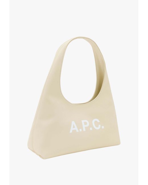 A.P.C. Natural Baby Ninon Logo Printed Shoulder Bag