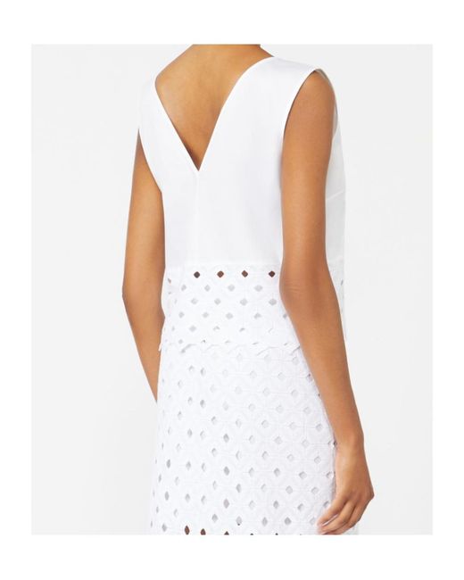 Max Mara White Bchmaggio Broderie-Anglaise-Detail Top