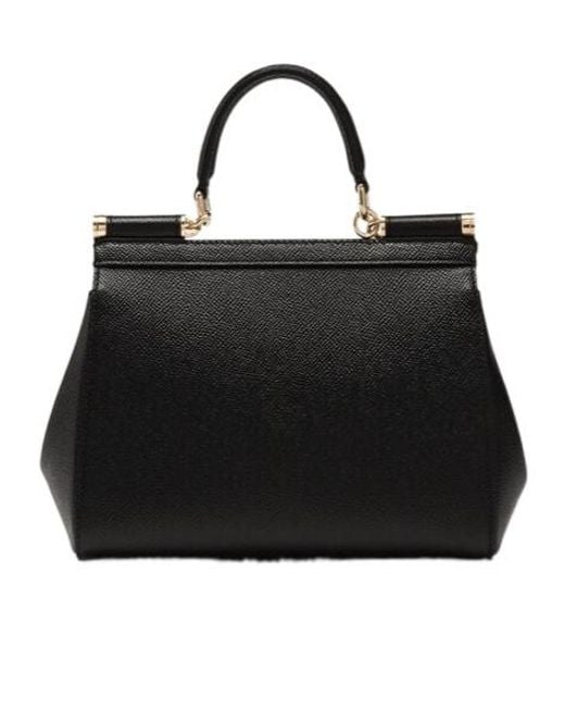 Dolce & Gabbana Black Medium Sicily Top Handle Bag