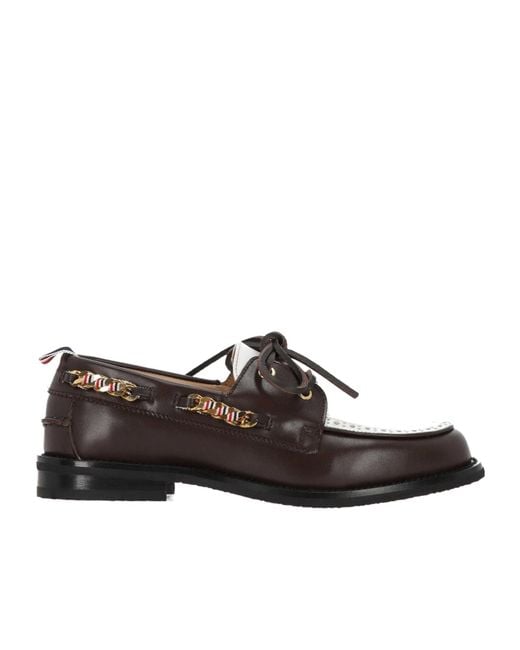 Thom Browne Brown Chain-Detailed Lace-Up Shoes