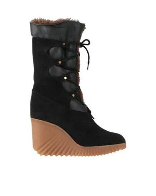 Chloé Black Two-Tone Color-Blocked Ankle Boots