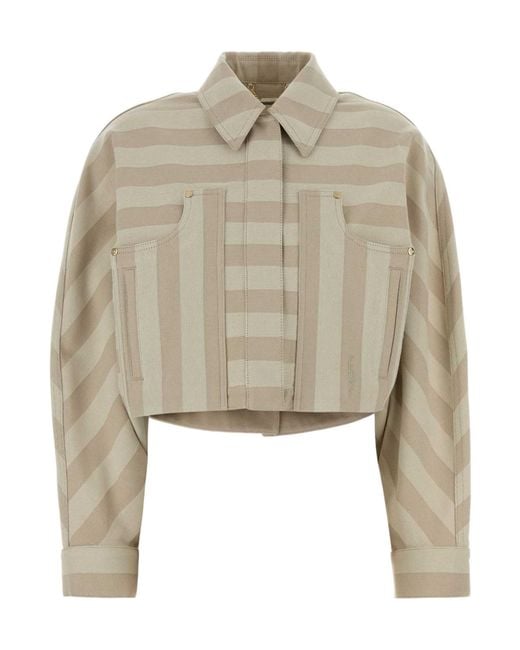 Fendi Natural Striped Cropped Jacket