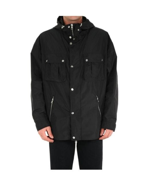 Balmain Black Pocket Detail Hooded Jacket for men
