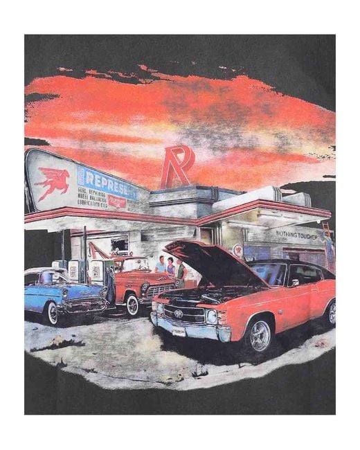 Represent Black Gas Station Graphic T-Shirt for men