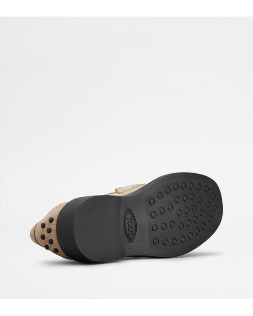 Tod's Brown Penny-Slot Suede Loafers