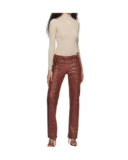 Courreges Natural Courrèges High Neck Knitted Jumper