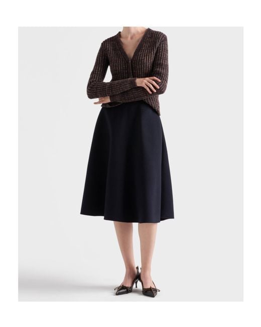 Prada Blue Flared Skirt