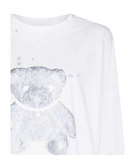 we11done White Teddy Bear Cotton Sweatshirt