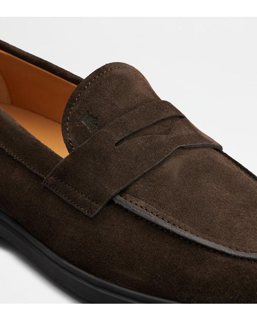 Tod's Brown Round Toe Loafers for men
