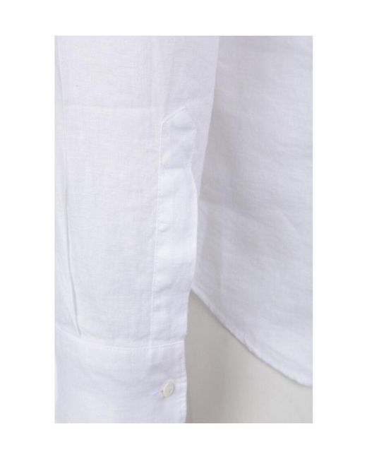Aspesi White Sheer Panel Long Sleeve Shirt for men