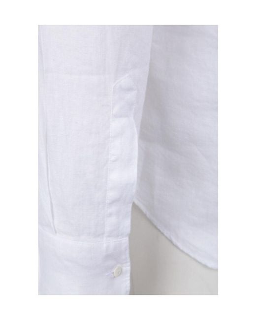 Aspesi White Sheer Panel Long Sleeve Shirt for men