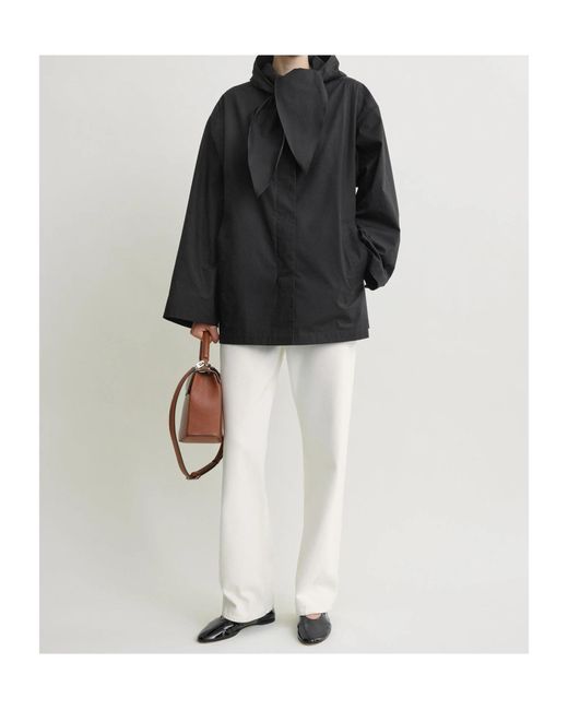 Totême Black Totême Scarf Detailed Long Sleeved Jacket