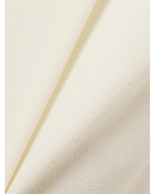 Emilia Wickstead White Pleated Crepe Wide-Leg Pants