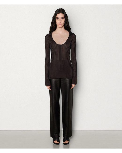 Bottega Veneta Black Long Sleeve Knit T-Shirt