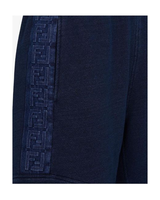 Fendi Blue Jersey Bermuda Shorts for men