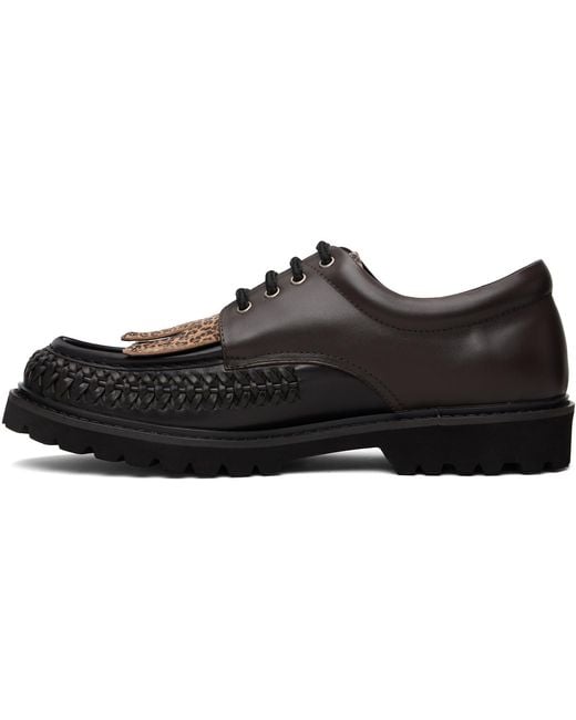 ANDERSSON BELL Black Fringed Woven Loafers for men