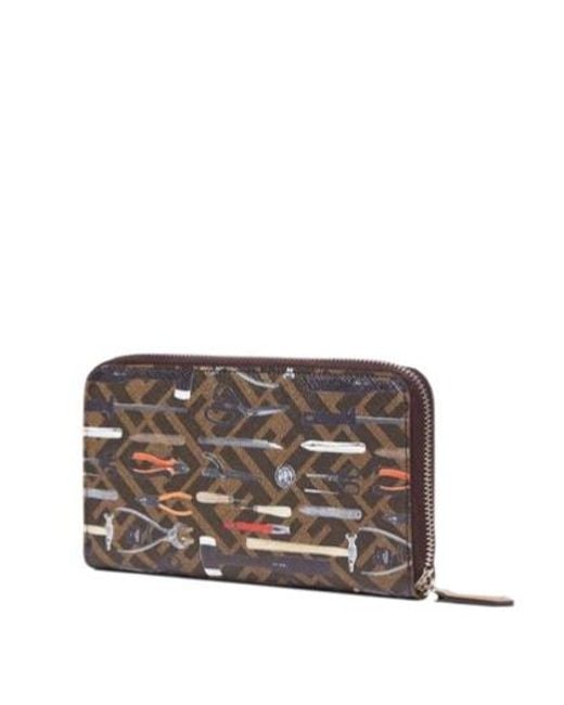 Fendi White Tool-Print Wallet for men