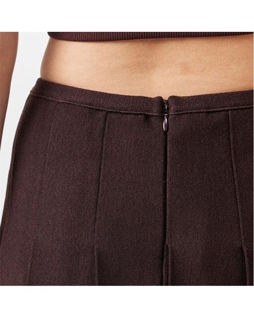 Givenchy Brown Logo Pleated Skirt