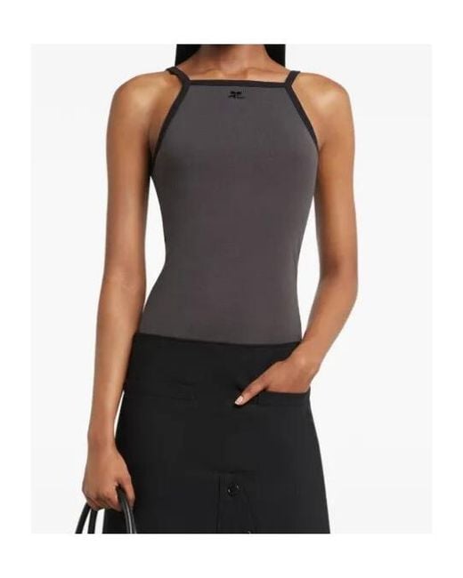 Courreges Black Courrèges Contrast Tank Top