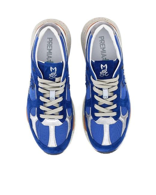 Premiata Blue Lace-Up Sneakers for men