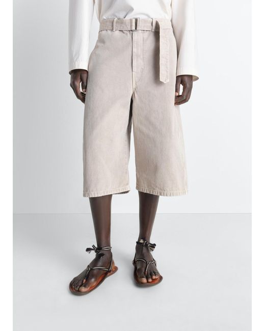Lemaire White Denim Shorts for men