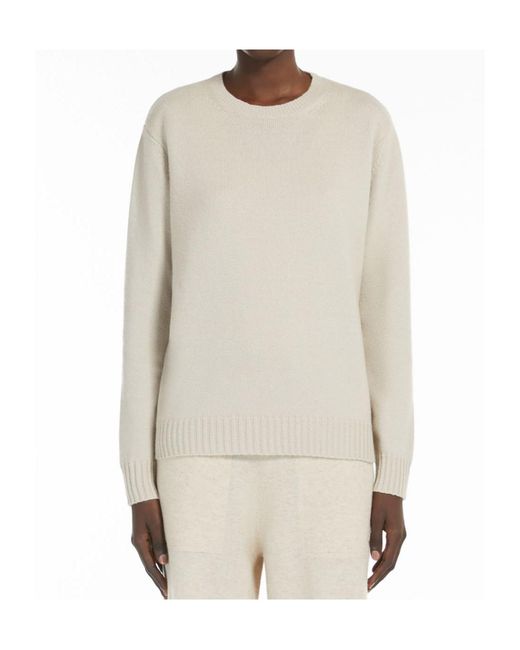 Max Mara White Crewneck Long-Sleeved Jumper