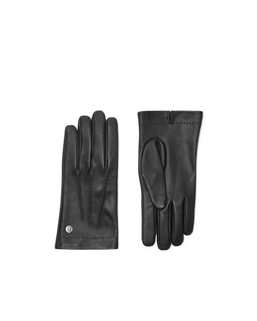Burberry Black Ekd Logo Stud Full-Finger Gloves