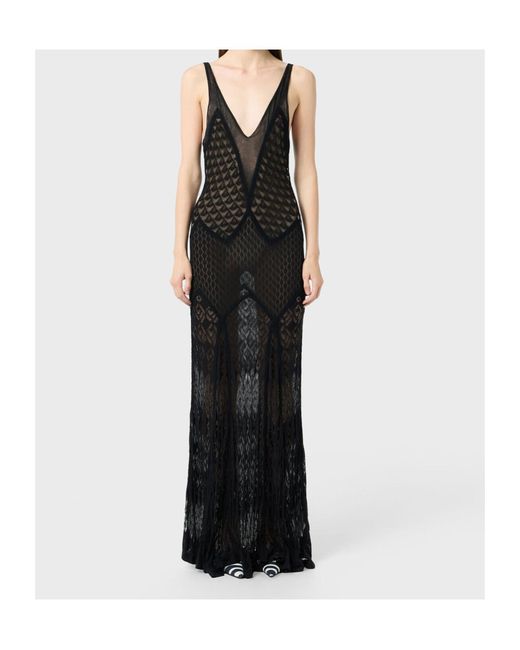 Blumarine Black Worked Cotton Dress