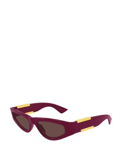 Bottega Veneta Purple Eyewear Dash Cat-Eye Frame Sunglasses